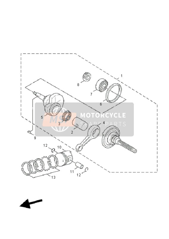 Yamaha YW125 BWS 2010 Crankshaft & Piston for a 2010 Yamaha YW125 BWS